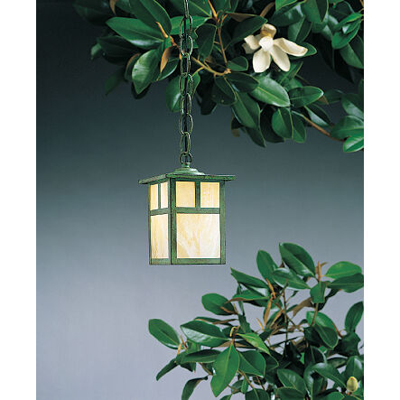 Mission 1 Light 4.88 inch Rustic Brown Pendant Ceiling Light in White Opalescent, Empty