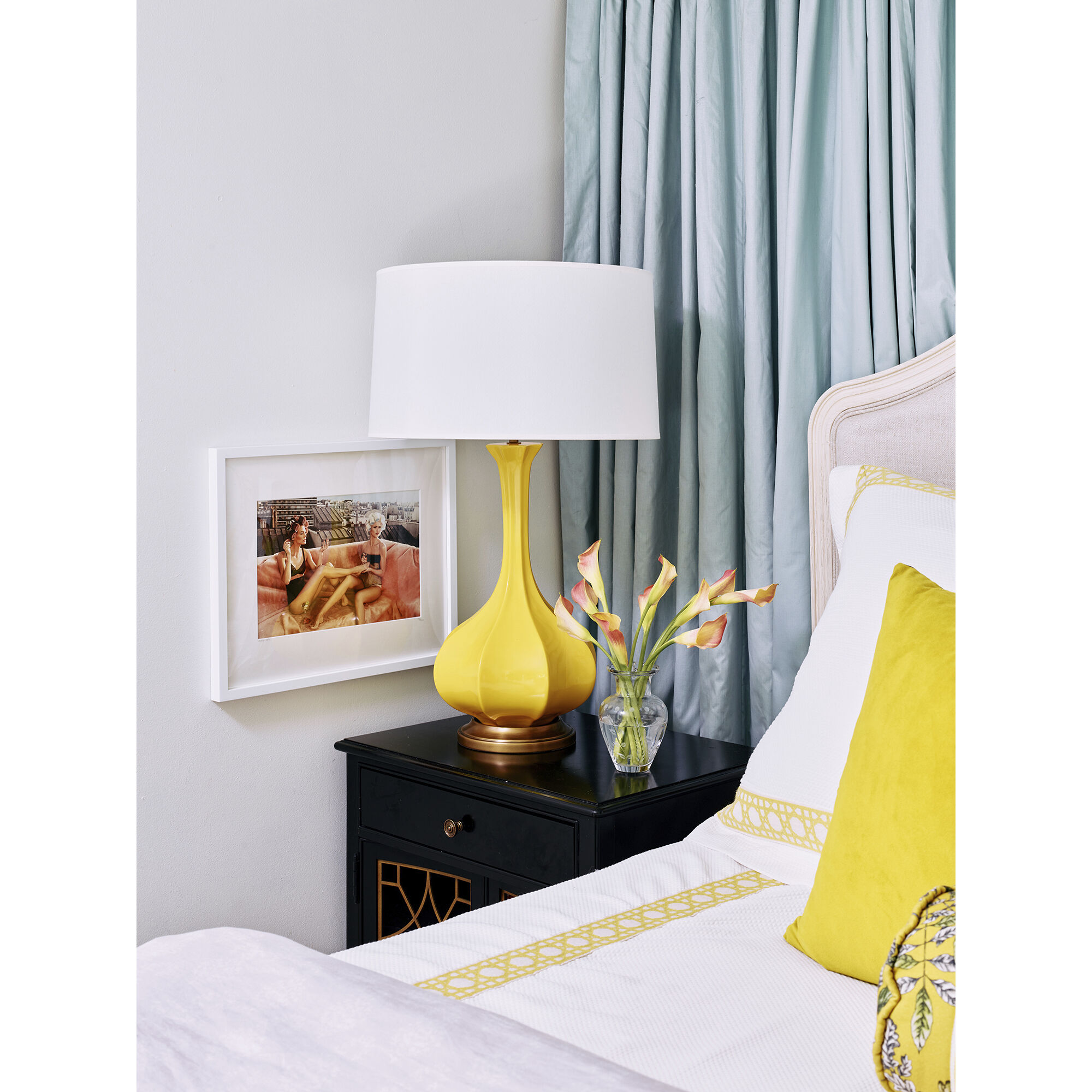 Pike 31.88 inch 150 watt Sunset Yellow Table Lamp Portable Light in Aged Brass