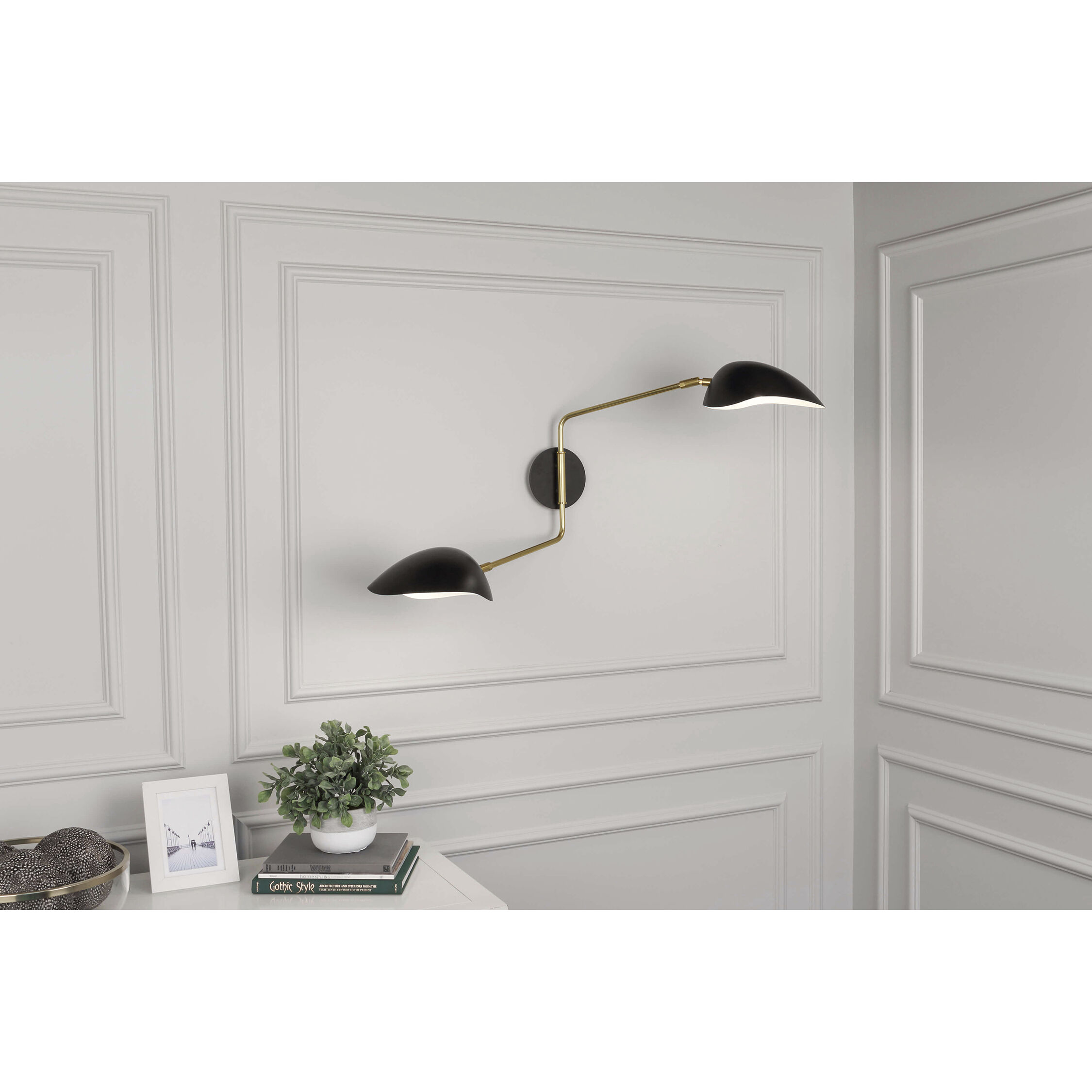 Rico Espinet Racer 2 Light 48 inch Modern Brass Wall Sconce Wall Light in Matte Black