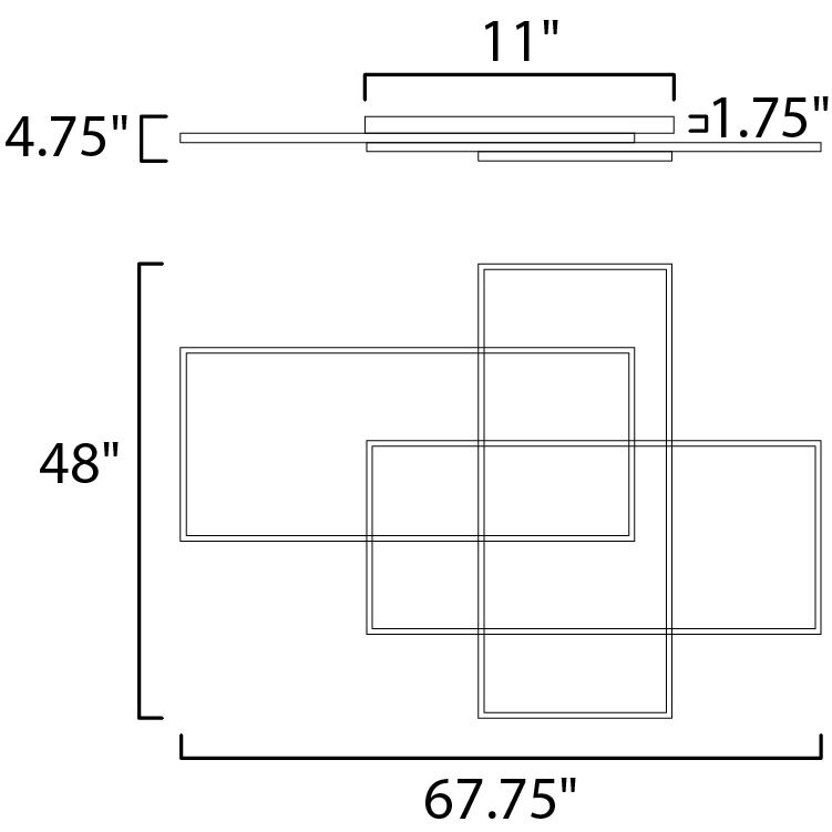 Traverse LED LED 48 inch Champagne Flush Mount Ceiling Light