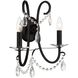Othello Bath Wall Light in Clear Hand Cut, Matte Black