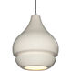 Radiance Collection 1 Light 8 inch Polished Chrome and White Crackle and Black Pendant Ceiling Light