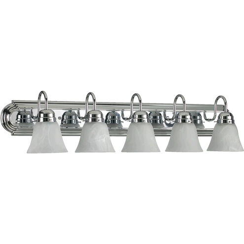 Fort Worth 5 Light 36 inch Chrome Vanity Light Wall Light in Faux Alabaster