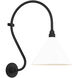 Thomas O'Brien Academy Barn Light LED 24 inch Matte Black Larrabee Barn Light in 12.5" White Conical Savannah Shade