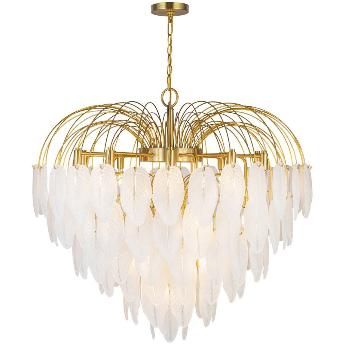 Alessia 24 Light 33.6 inch Brushed Brass and White Chandelier Ceiling Light