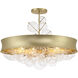 Verdi Square 8 Light 32 inch Soft Gold With Gold Leaf Convertible Pendant Ceiling Light