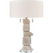 Burne 27 inch 60.00 watt Antique White with Clear Table Lamp Portable Light