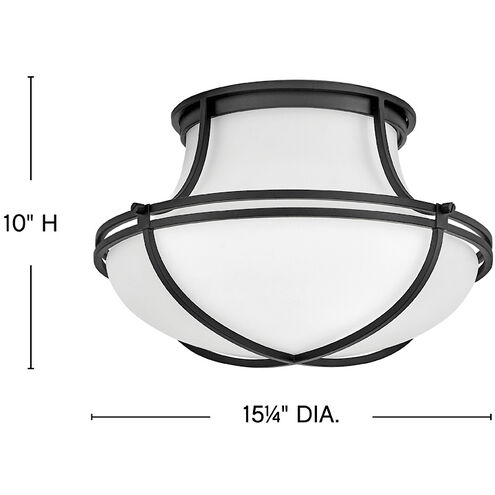 Saddler 3 Light 15.25 inch Black Flush Mount Ceiling Light