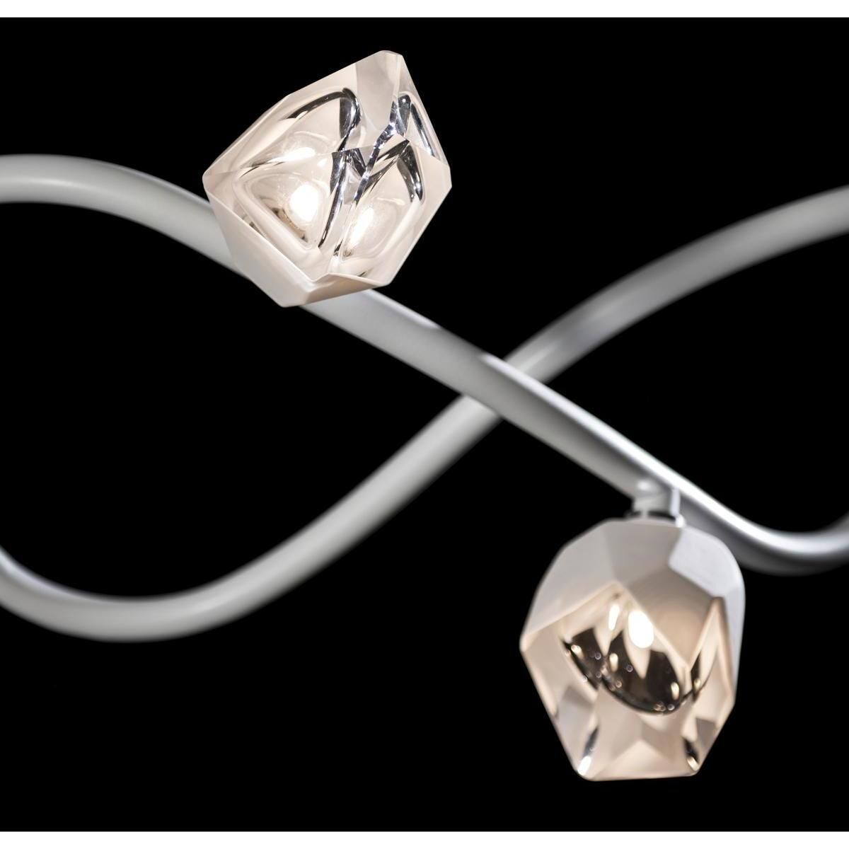 Glacier 6 Light 69.2 inch White Pendant Ceiling Light in White Crystal, XL