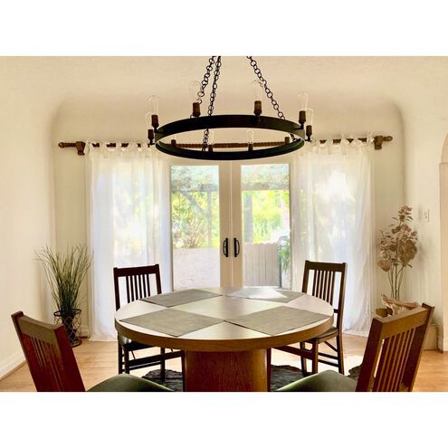 Noble 10 Light 38 inch Black/Natural Aged Brass Chandelier Ceiling Light in Medium Base Incandescent