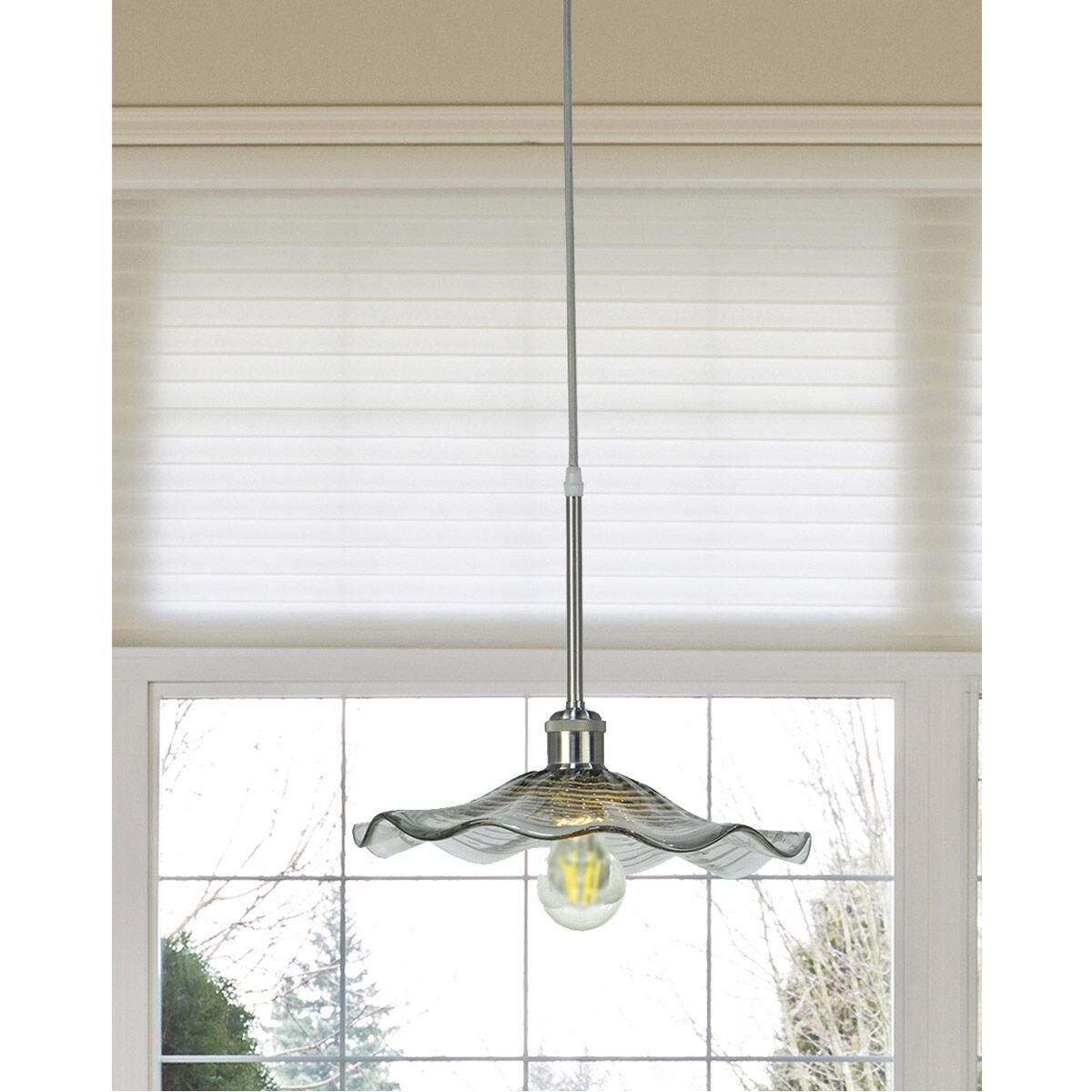 Evelyn 1 Light 13 inch Satin Nickel Mini Pendant Ceiling Light