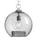 Burtons Bay 1 Light Brushed Nickel Pendant Ceiling Light, Design Series