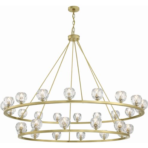 Aragon 30 Light 60 inch Soft Brass Chandelier Ceiling Light in Clear