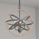 Bluffton 4 Light 18 inch Iron and Wood Pendant Ceiling Light