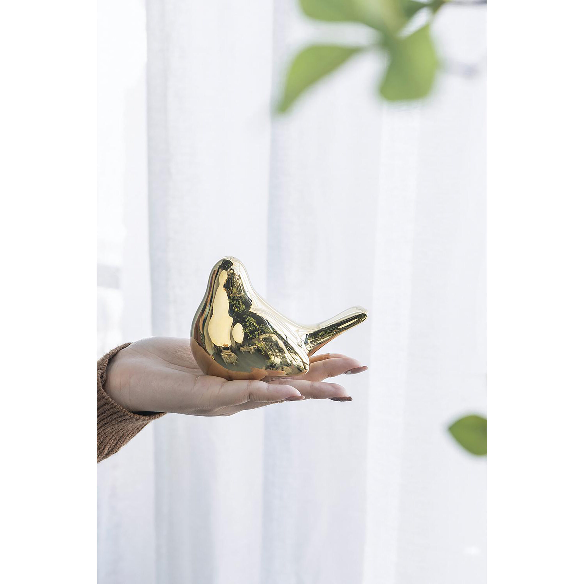 Chirp Bird Gold Table Decor, Set of 2