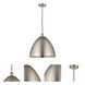 Edison Dome 1 Light 16 inch Brushed Satin Nickel Mini Pendant Ceiling Light