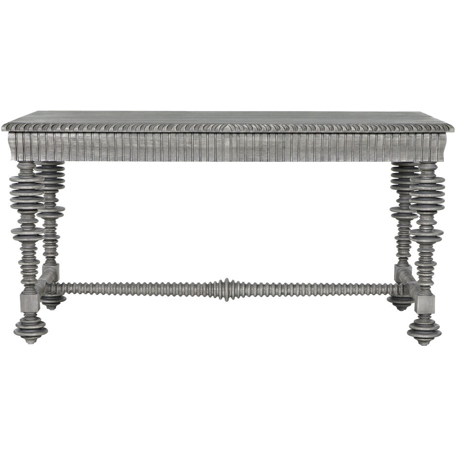 Portuguese 60 X 28 inch Distressed Grey Desk, Small