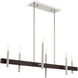 Denmark 6 Light 7 inch Brushed Nickel with Bronze Accents Chandelier Ceiling Light