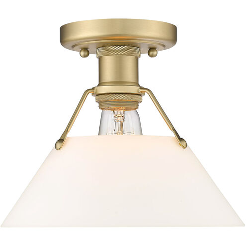 Orwell 1 Light 10 inch Brushed Champagne Bronze Flush Mount Ceiling Light in Opal Glass