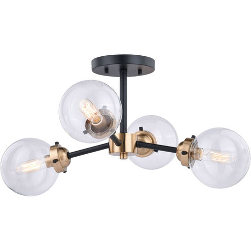 Orbit LED 20 inch Muted Brass and Oil Rubbed Bronze Semi-Flush Mount Ceiling Light