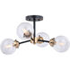 Orbit 4 Light 20 inch Oil Rubbed Bronze and Muted Brass Semi-Flush Mount Ceiling Light