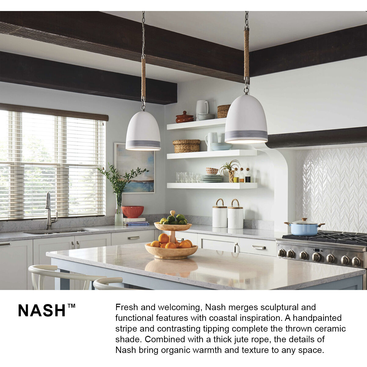 Nash 1 Light 10 inch Antique Nickel with Grey Stripe Indoor Pendant Ceiling Light in Antique Nickel/Grey Stripe