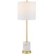 Turret 30 inch 150.00 watt Brushed Gold and White Marble Buffet Lamp Portable Light