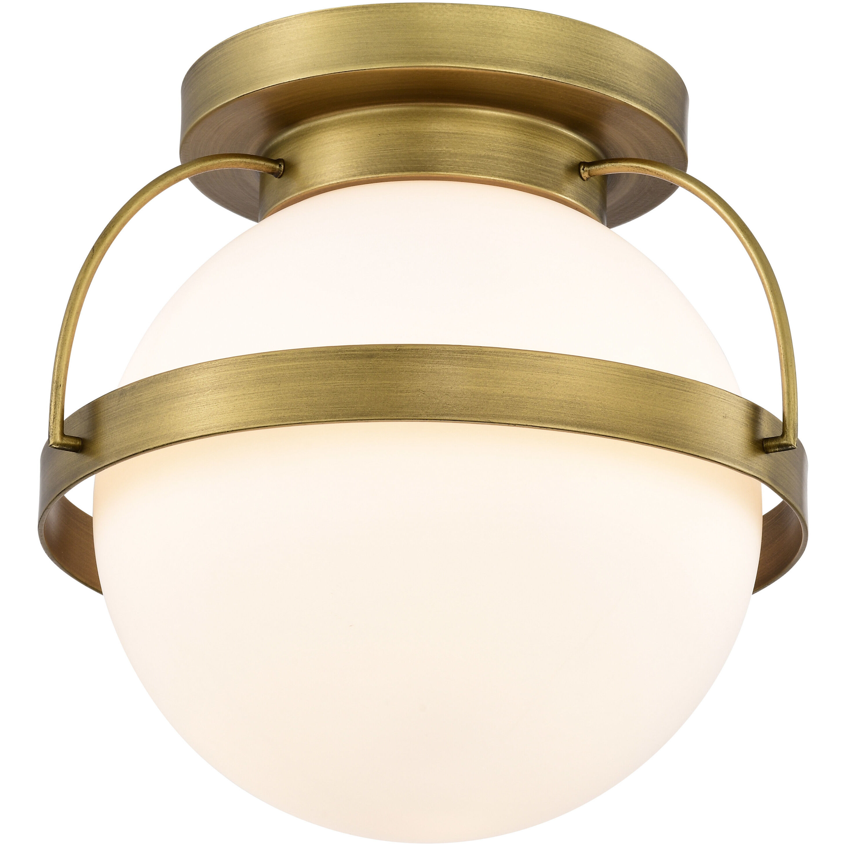 Lakeshore 1 Light 10 inch Natural Brass Flush Mount Ceiling Light