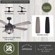Barnes 21.26 inch Matte Black and Rustic Oak with Driftwood-Black Walnut Blades Ceiling Fan