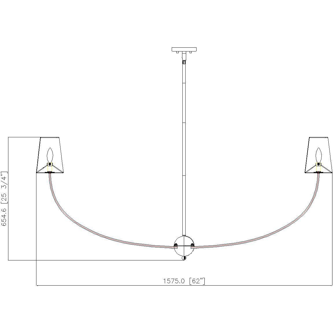 Shannon 6 Light 62 inch Rubbed Brass Chandelier Ceiling Light