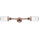 Franklin Restoration Dover 2 Light 5 inch Antique Copper Bath Vanity Light Wall Light in Seedy Glass, Franklin Restoration