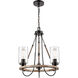 Paladin LED 19.13 inch Matte Black Mini Chandelier Ceiling Light in Clear Glass