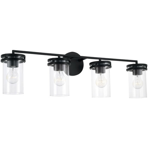 Fuller 4 Light 33.5 inch Matte Black Vanity Light Wall Light