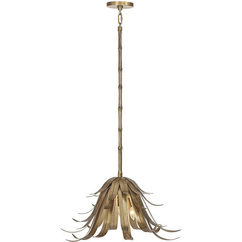 Kagra 3 Light 24 inch Brass Chandelier Ceiling Light