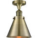 Franklin Restoration Appalachian 1 Light 8 inch Antique Brass Semi-Flush Mount Ceiling Light in Incandescent, Franklin Restoration