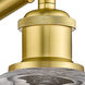 Ballston Belfast LED 6 inch Satin Gold Sconce Wall Light in Deco Swirl Glass