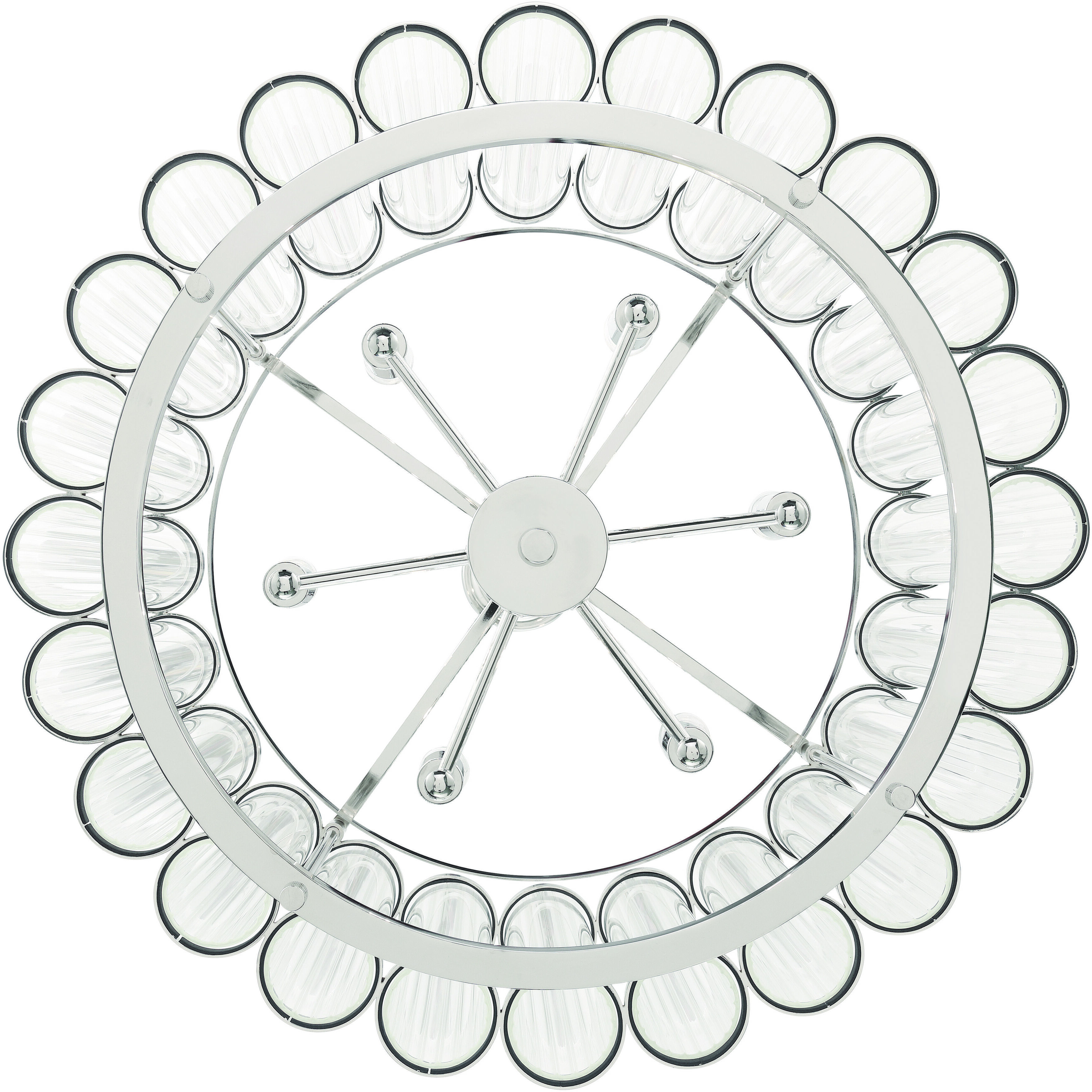 Glasbury 6 Light 24 inch Polished Nickel Chandelier Ceiling Light