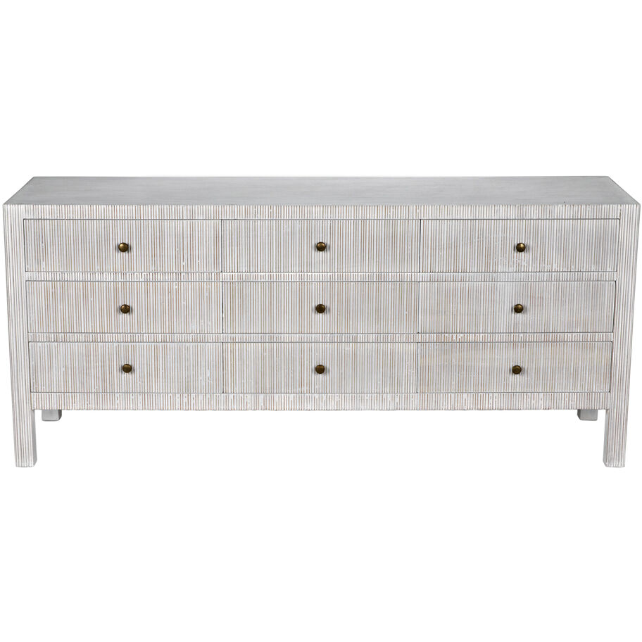 Conrad White Wash Dresser, 9 Drawer