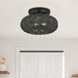 Deluna 3 Light 14 inch Black Semi Flush Mount Ceiling Light, Large