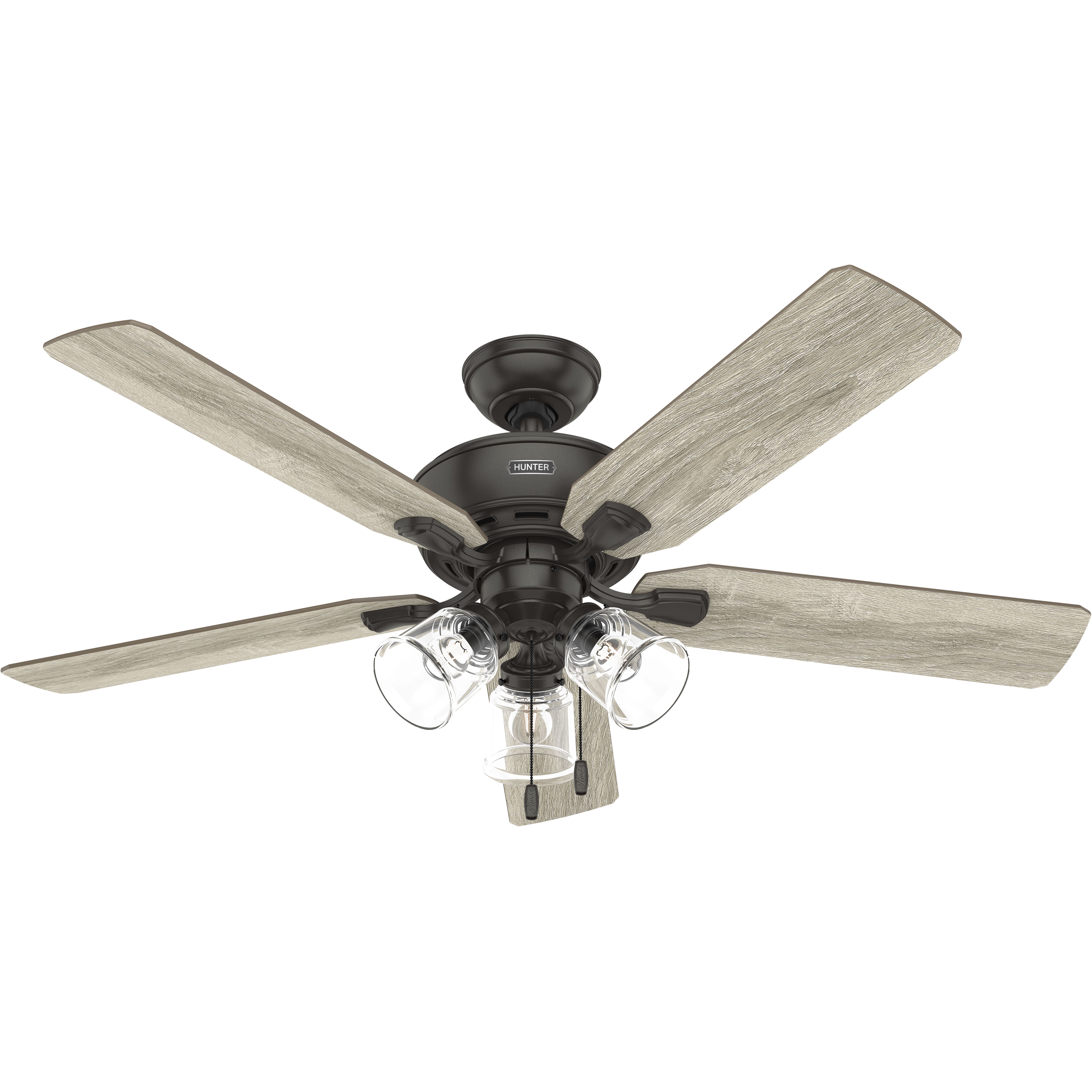 Rosner 52 inch Noble Bronze with Warm Grey Oak/Natural Oak Blades Ceiling Fan