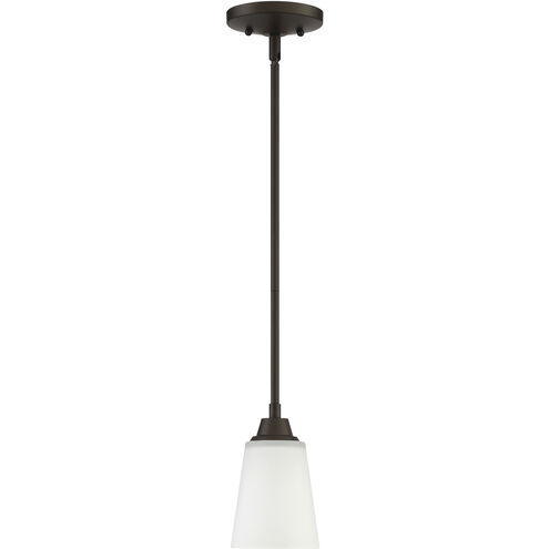 Neighborhood Grace 1 Light 5 inch Espresso Mini Pendant Ceiling Light in White Frosted Glass, Jeremiah