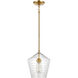 Konis 1 Light 10 inch Satin Brass Mini Pendant Ceiling Light