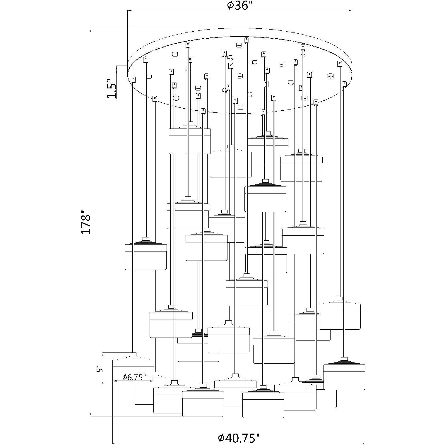 Renaud LED 40.75 inch Matte Black Chandelier Ceiling Light