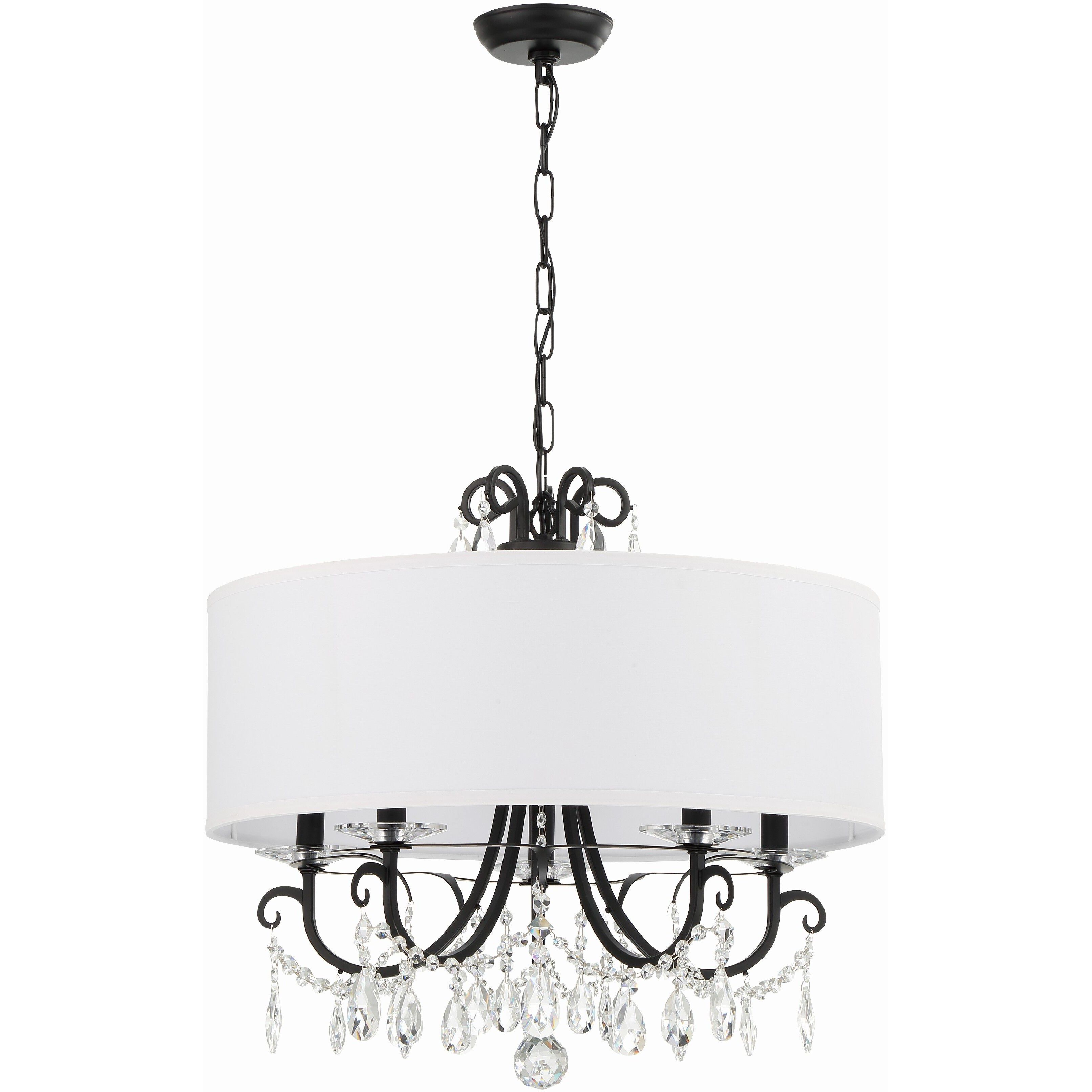 Othello 5 Light 24 inch Matte Black Chandelier Ceiling Light in Clear Hand Cut