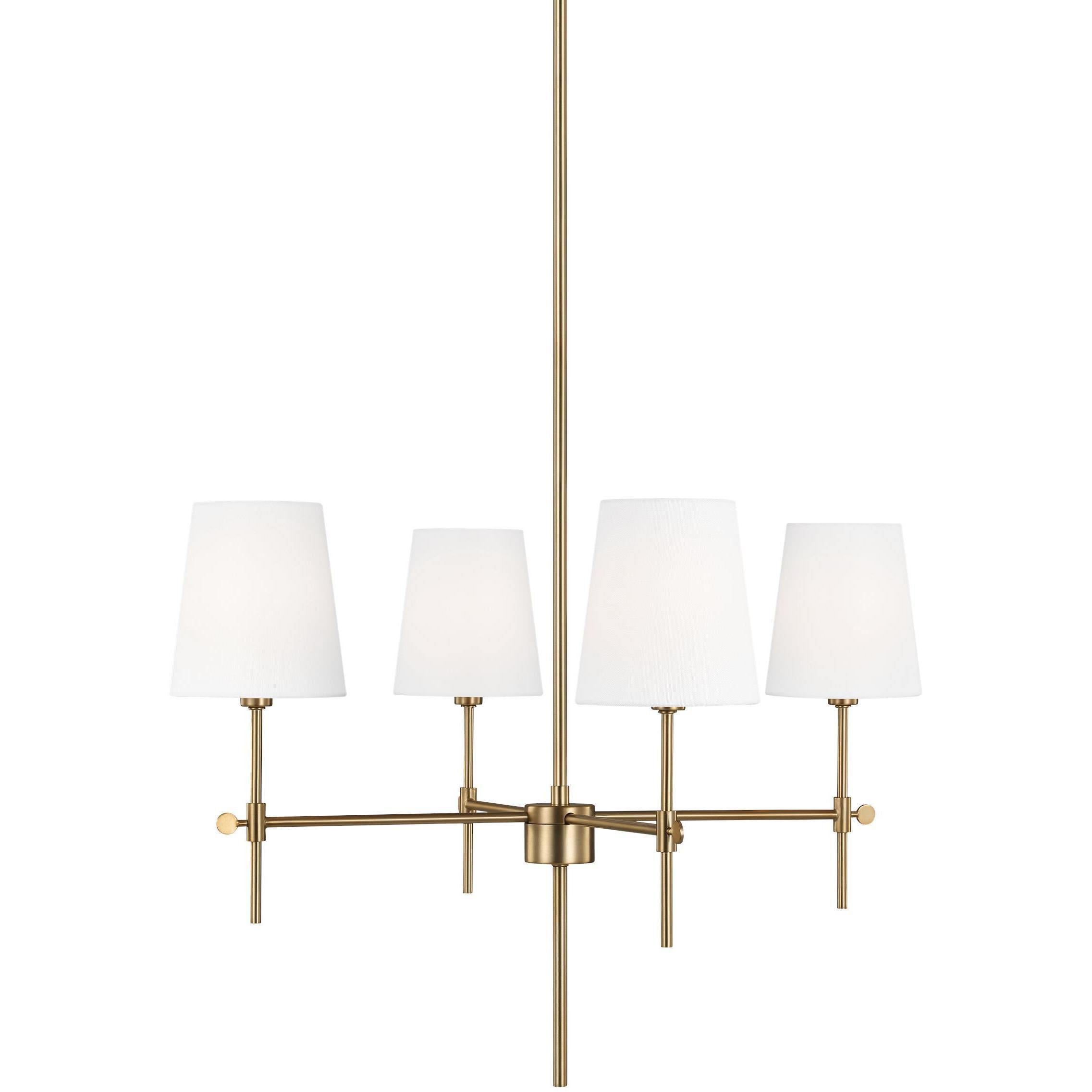 TOB by Thomas O'Brien Baker 4 Light 26 inch Satin Brass Chandelier Ceiling Light
