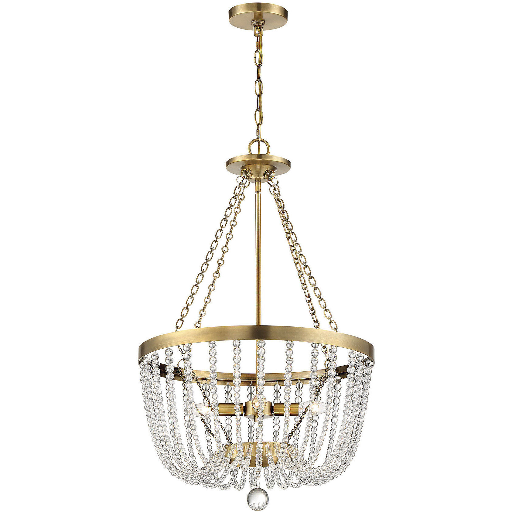 Bergamo 4 Light 19.83 inch Warm Brass Pendant Ceiling Light