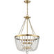 Bergamo 4 Light 19.83 inch Warm Brass Pendant Ceiling Light