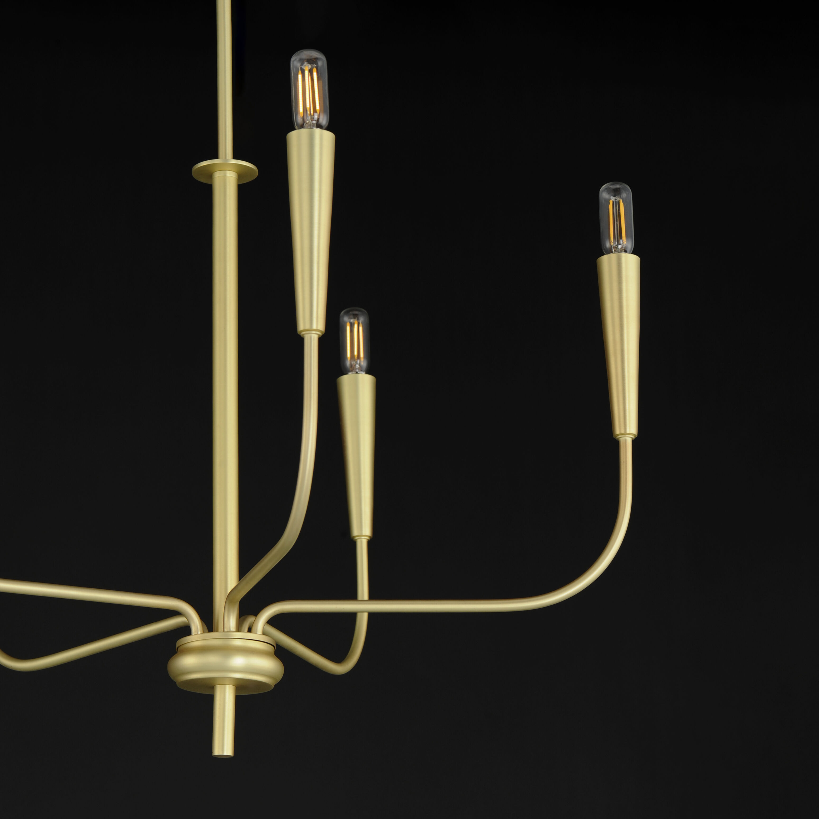 Vela 5 Light 24 inch Satin Brass Single-Tier Chandelier Ceiling Light