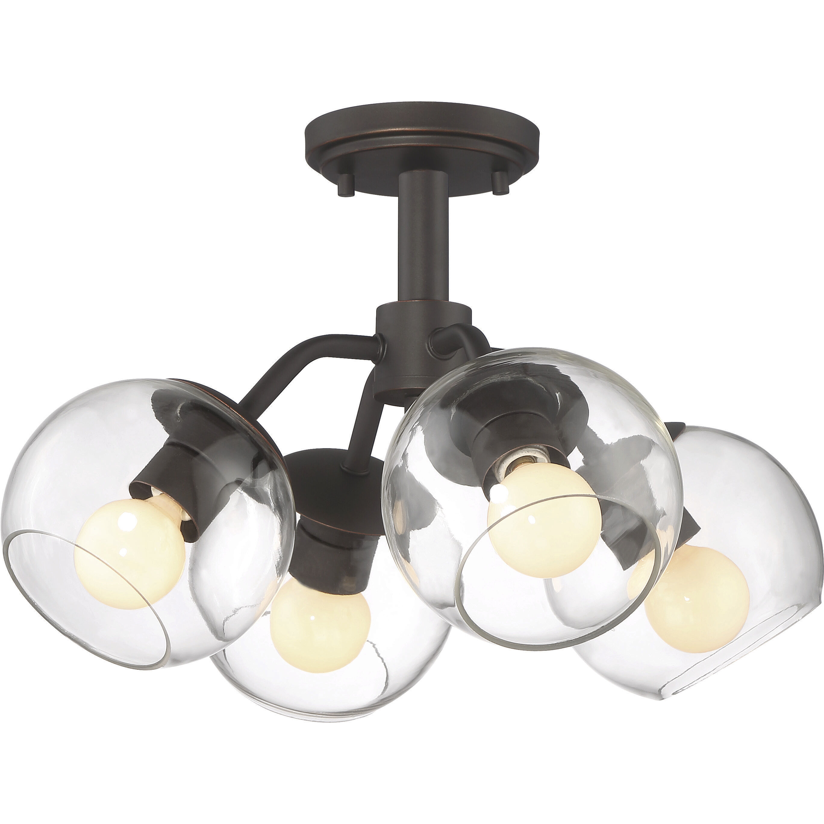 Meridian 4 Light 16 inch Satin Bronze Semi-Flush/Pendant Ceiling Light, Convertible to Semi-Flush Mount