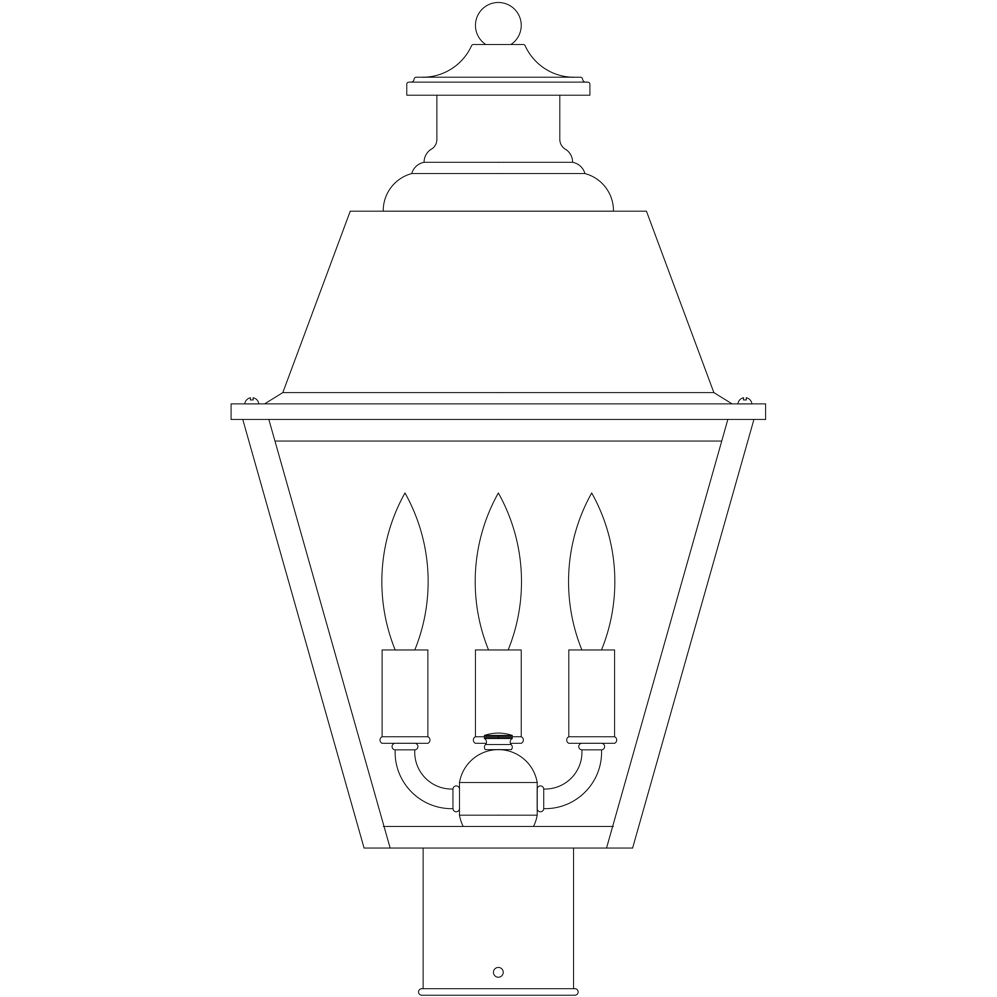Inverness 3 Light 16 inch Bronze Post Mount in Rain Mist